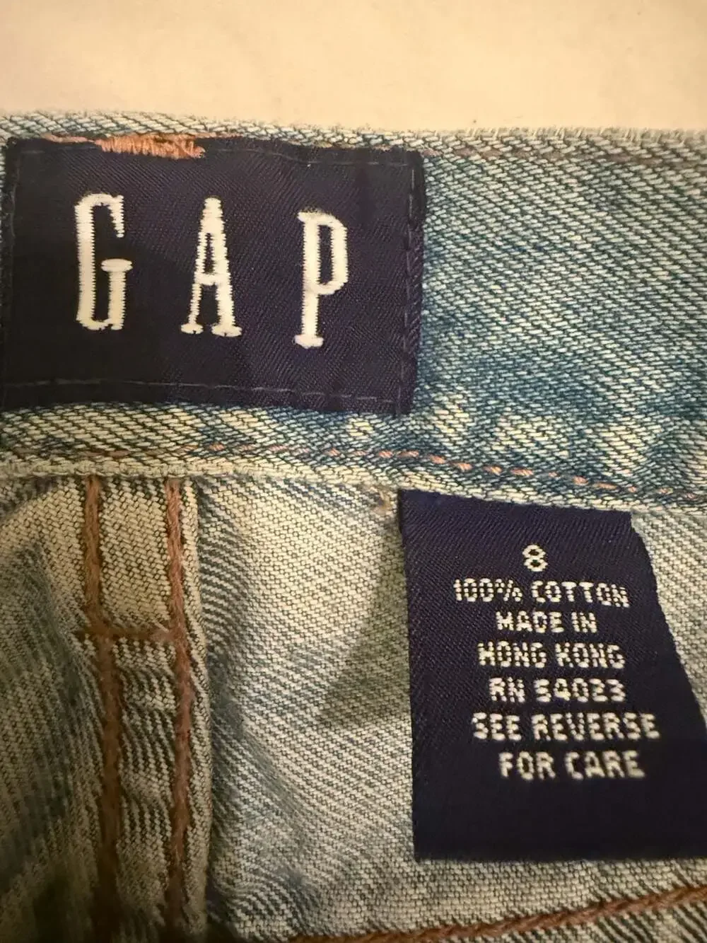 Vintage Gap High Rise Denim Cutoff Shorts Size 8 Embroidered Heart